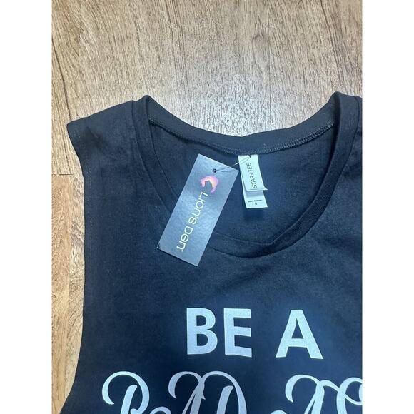 Star Tee Women’s Black TShirt Sleeveless “Be A Bad Ass With A Good Ass” Small - Picture 2 of 5